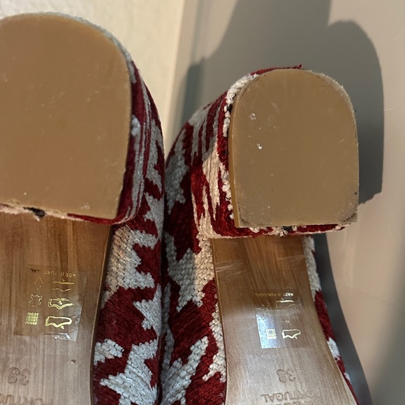 Free People Houndstooth Ankle Boots - Burgundy and White - Picture 6 of 8